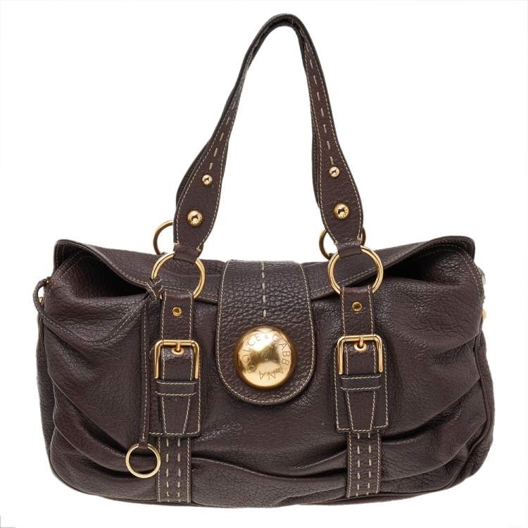 【関税＆送料込み】Dolce & Gabbana Brown Leather Satchels Dolce & Gabbana Brown Leather Satchel Dolce & Gabbana | TLC