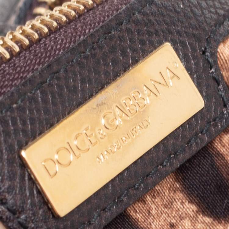 Pre Owned Dolce & Gabbana Multicolor Python and Leather Large Miss Sicily Top Handle Bag