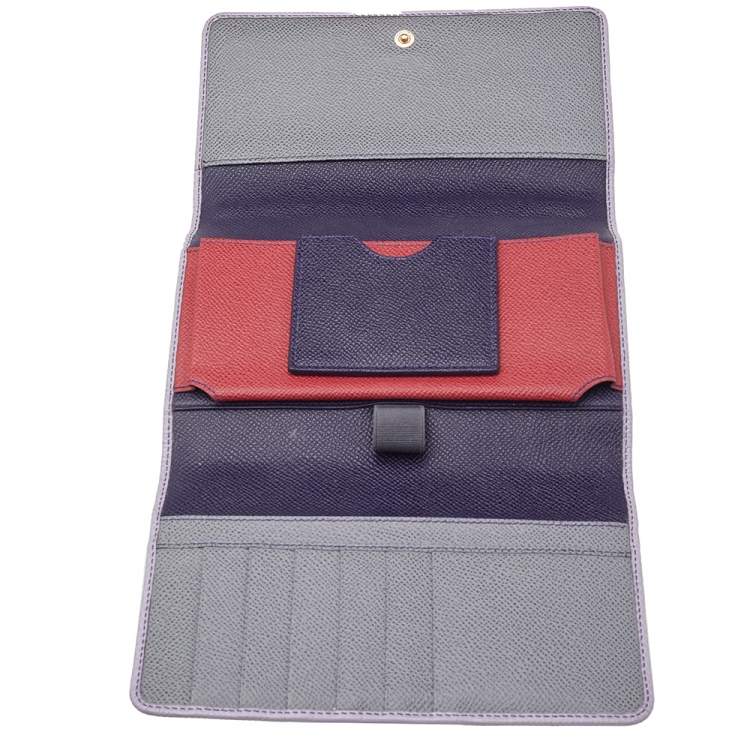 Pre Owned Dolce & Gabbana Multicolor Lizard Embossed Leather And Leather Sicily Wallet On Chain