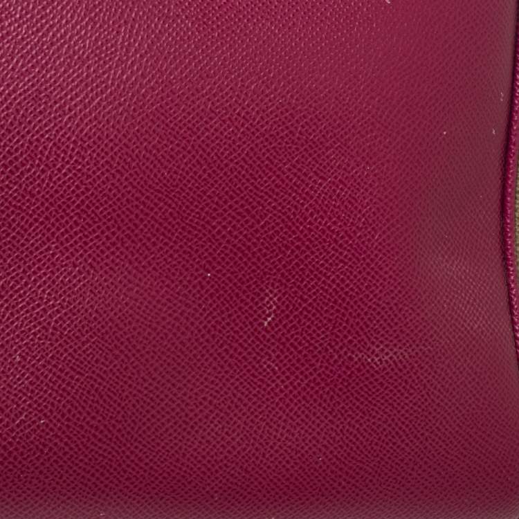 Pre Owned Dolce & Gabbana Pink/Green Leather Large Miss Sicily Top Handle Bag