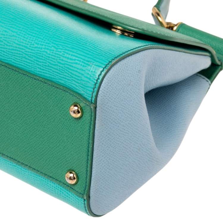 Pre Owned Dolce & Gabbana Tricolor Leather Medium Miss Sicily Top Handle Bag