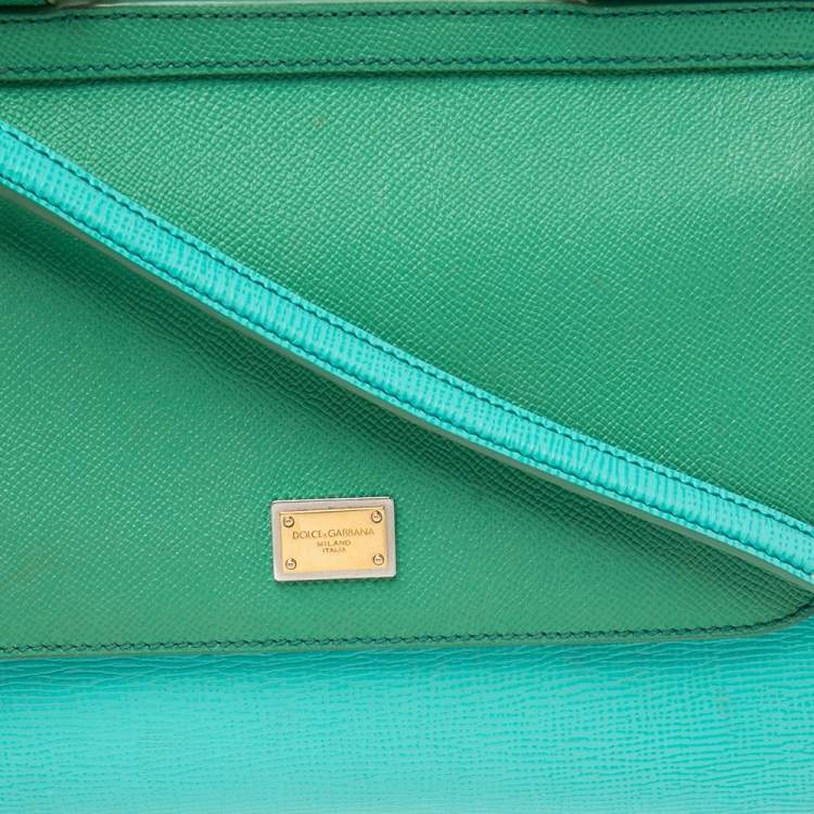 Pre Owned Dolce & Gabbana Tricolor Leather Medium Miss Sicily Top Handle Bag