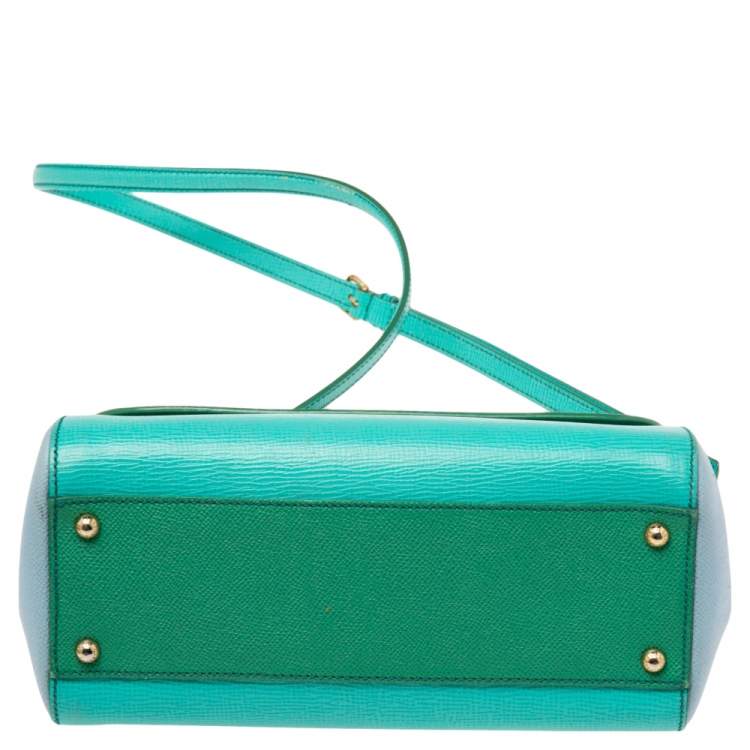 Pre Owned Dolce & Gabbana Tricolor Leather Medium Miss Sicily Top Handle Bag