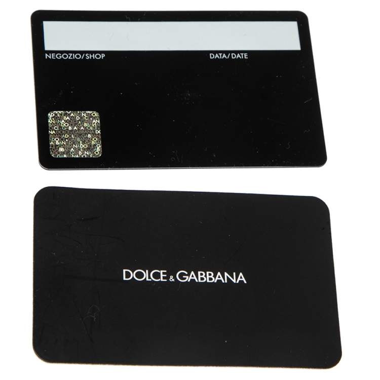 Pre Owned Dolce & Gabbana White/Black Polka dot Leather Miss Sicily Von Wallet on Chain