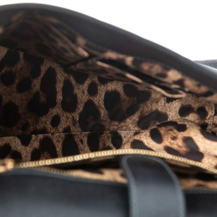 Pre Owned Dolce & Gabbana Black Leather Large Miss Sicily Top Handle Bag