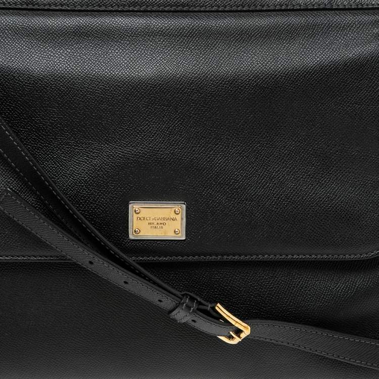 Pre Owned Dolce & Gabbana Black Leather Large Miss Sicily Top Handle Bag