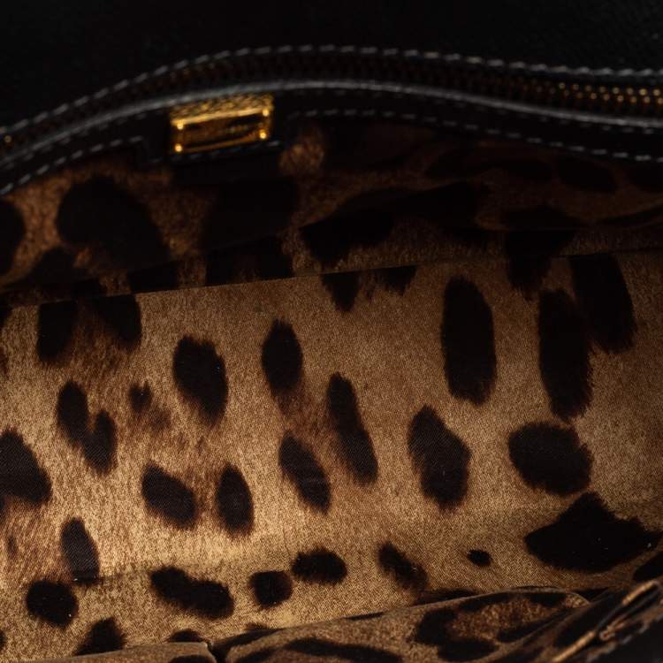 Pre Owned Dolce & Gabbana Black Leather Large Miss Sicily Top Handle Bag
