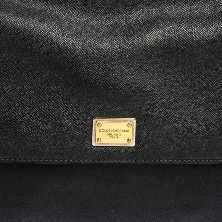 Pre Owned Dolce & Gabbana Black Leather Large Miss Sicily Top Handle Bag