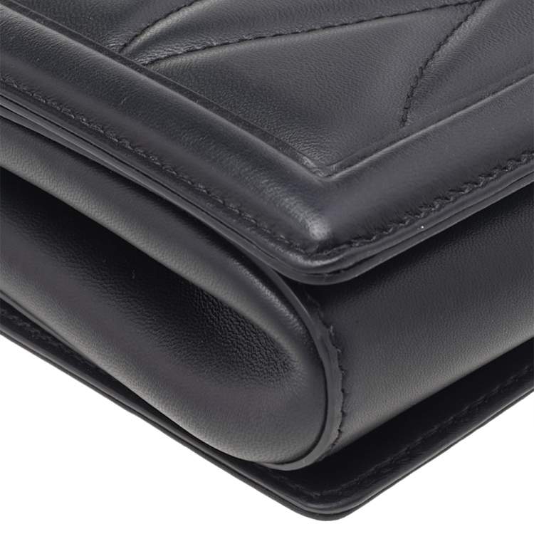 Pre Owned Dolce & Gabbana Black Quilted Leather Devotion Shoulder Bag