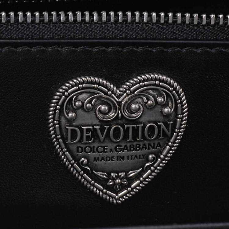 Pre Owned Dolce & Gabbana Black Quilted Leather Devotion Shoulder Bag
