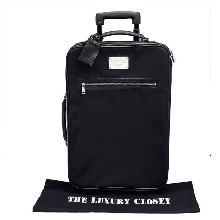 Pre Owned Dolce & Gabbana Black Nylon Trolley Luggage