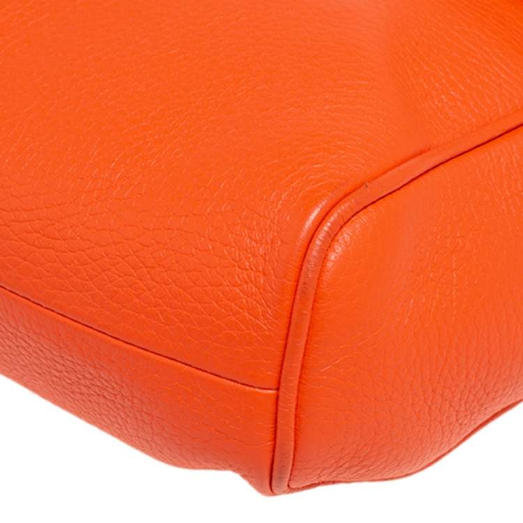 Pre Owned Dolce & Gabbana Orange Leather Miss Sicily Top Handle Bag