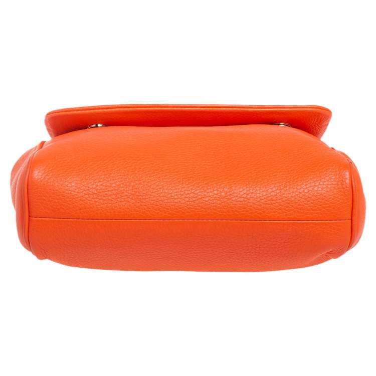 Pre Owned Dolce & Gabbana Orange Leather Miss Sicily Top Handle Bag
