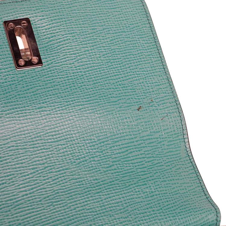 Pre Owned Dolce & Gabbana Green Leather Monica Shoulder Bag
