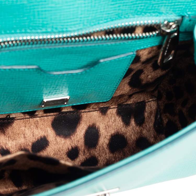 Pre Owned Dolce & Gabbana Green Leather Monica Shoulder Bag