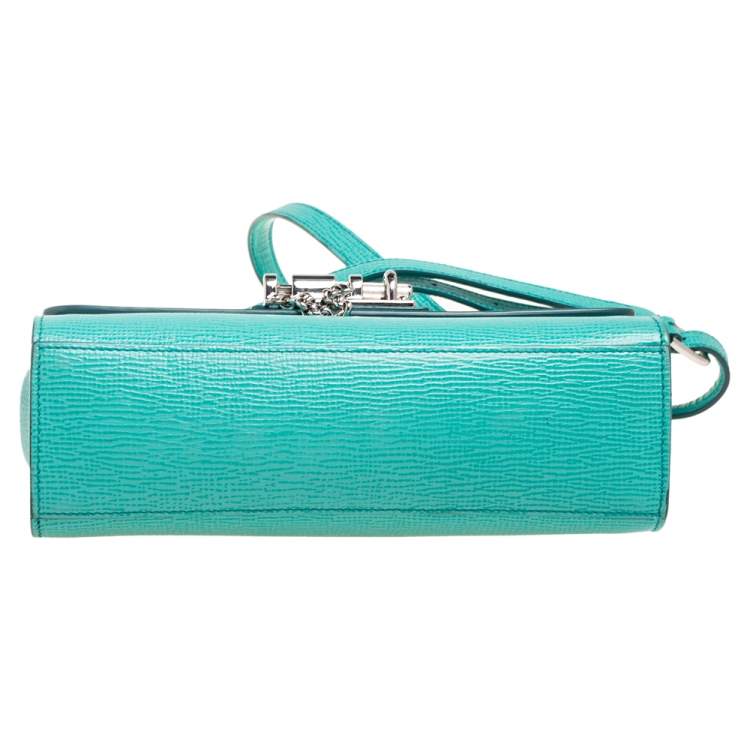 Pre Owned Dolce & Gabbana Green Leather Monica Shoulder Bag