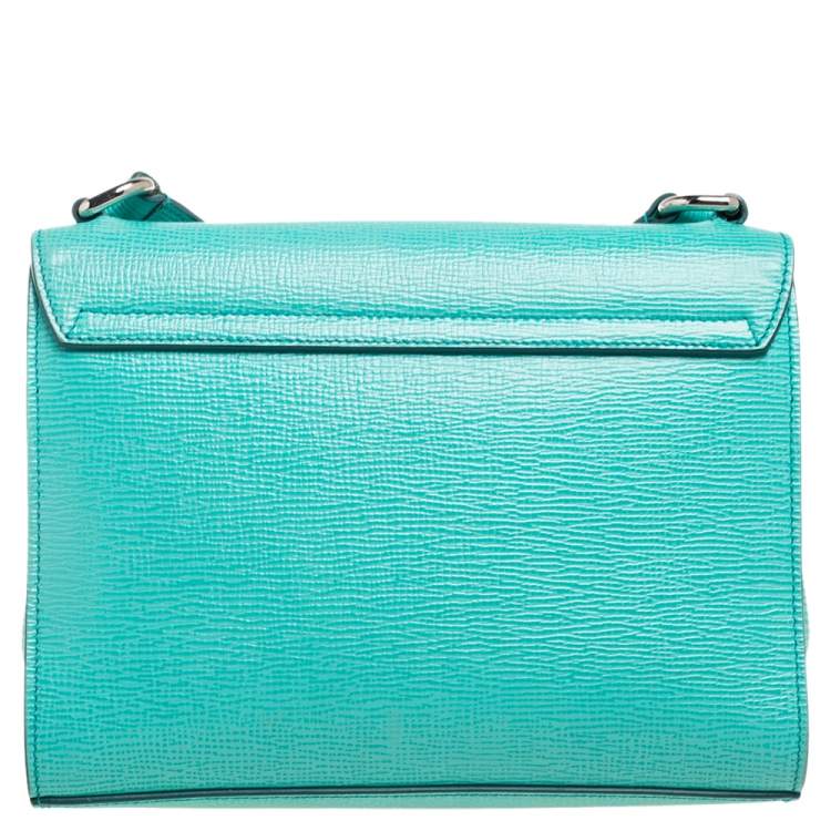 Pre Owned Dolce & Gabbana Green Leather Monica Shoulder Bag