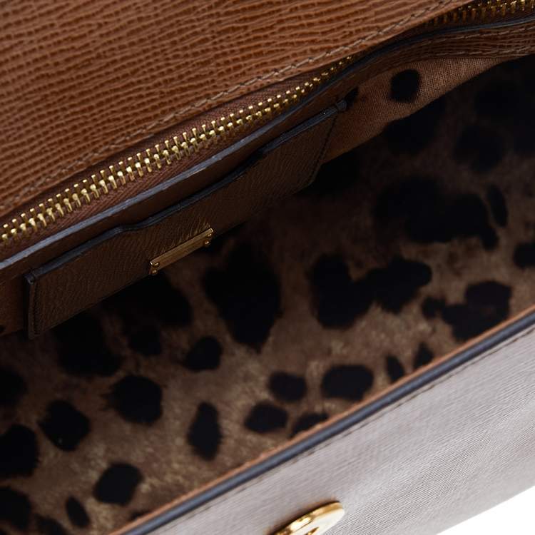 Pre Owned Dolce & Gabbana Python And Leather Large Sicily Top Handle Bag