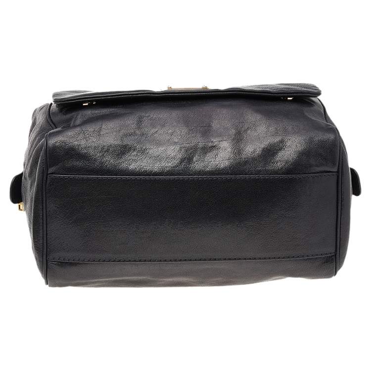 Pre Owned Dolce & Gabbana Black Leather Large New Miss Sicily Top Handle Bag