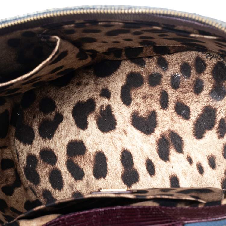 Pre Owned Dolce & Gabbana Blue Raffia Bast Bucket Bag