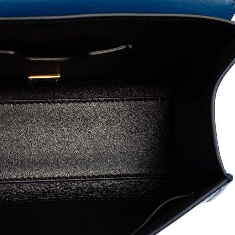 Pre Owned Dolce & Gabbana Blue Leather Lucia Chain Shoulder Bag