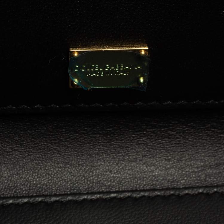 Pre Owned Dolce & Gabbana Blue Leather Lucia Chain Shoulder Bag