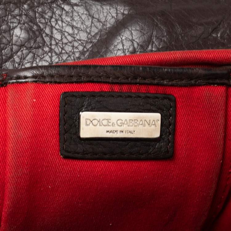 Pre Owned Dolce & Gabbana Brown Animal Print Calf Hair and Leather Miss Easy Way Tote