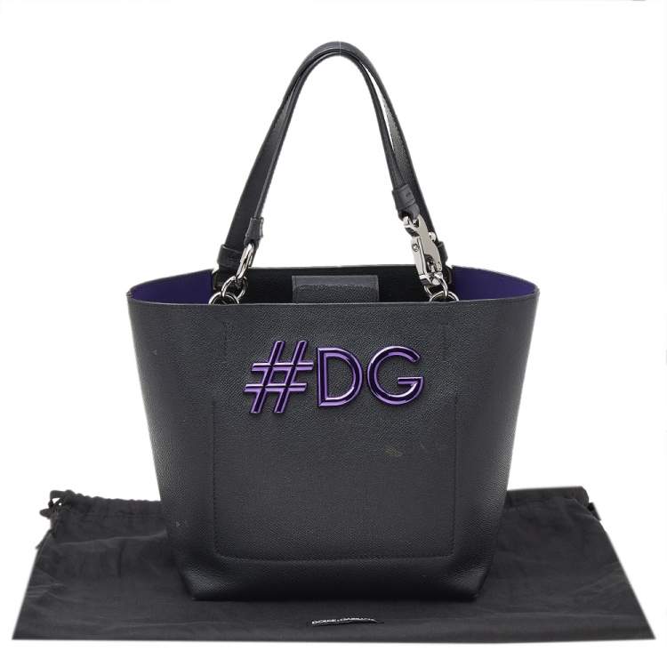 Pre Owned Dolce & Gabbana Black Leather Beatrice Tote