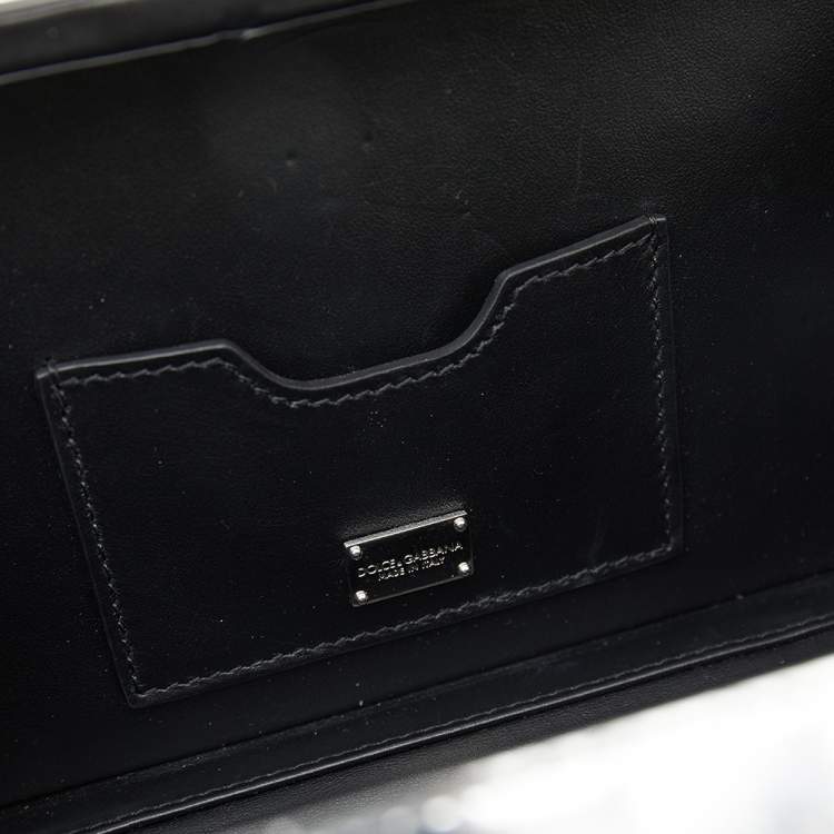 Pre Owned Dolce & Gabbana Metallic Silver Leather Box Clutch