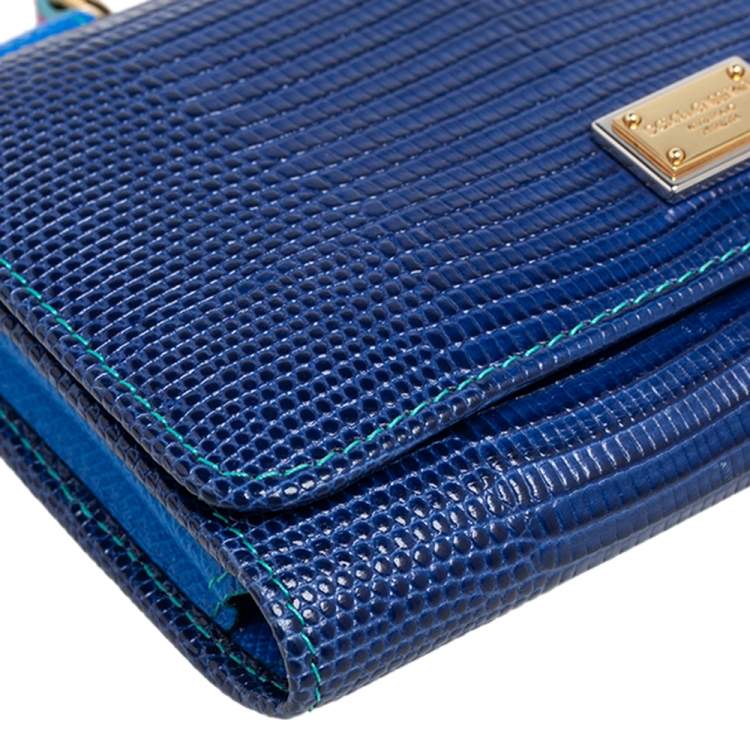 Pre Owned Dolce & Gabbana Multicolor Lizard Embossed Leather Sicily Von Bag