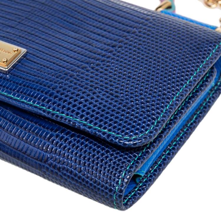 Pre Owned Dolce & Gabbana Multicolor Lizard Embossed Leather Sicily Von Bag