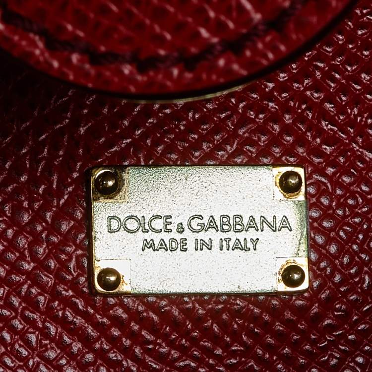 Pre Owned Dolce & Gabbana Red Leather Large Miss Sicily Top Handle Bag