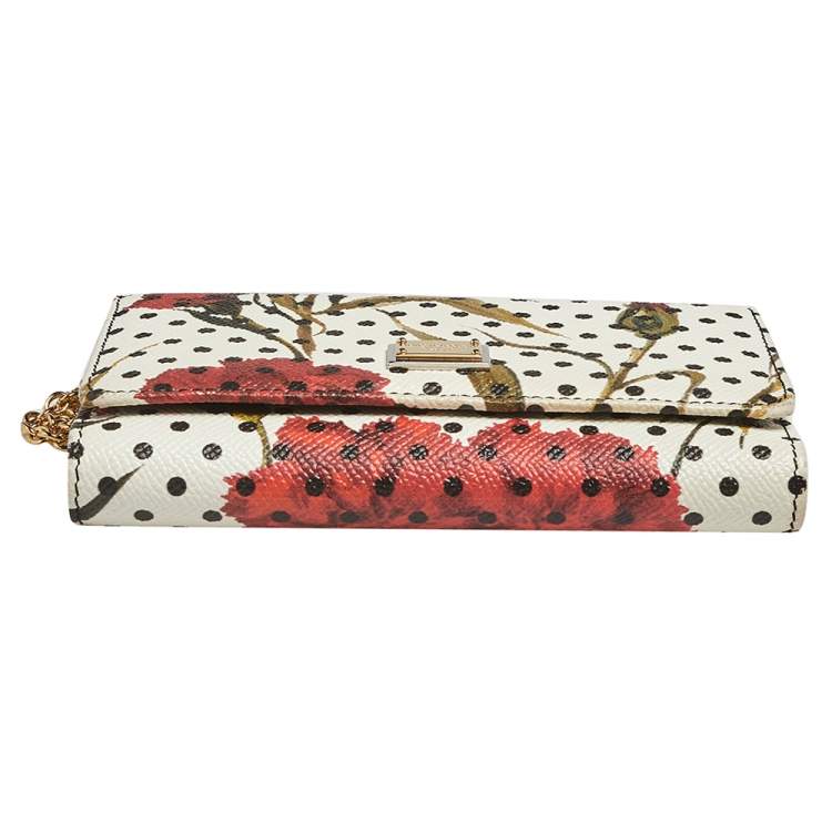 Pre Owned Dolce & Gabbana Multicolor Floral Print Leather Miss Sicily Von Wallet on Chain