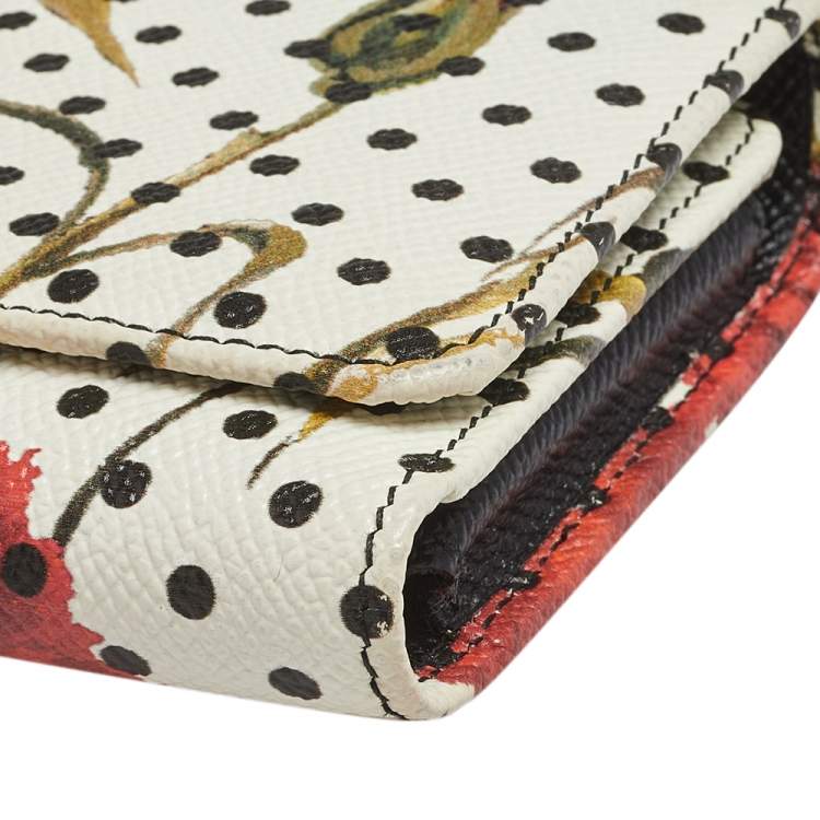 Pre Owned Dolce & Gabbana Multicolor Floral Print Leather Miss Sicily Von Wallet on Chain