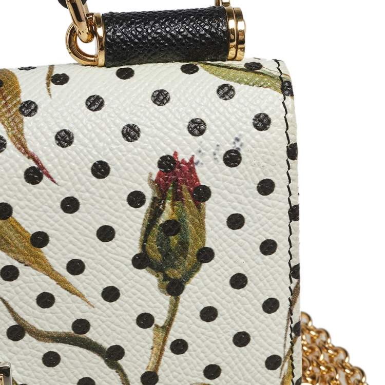 Pre Owned Dolce & Gabbana Multicolor Floral Print Leather Miss Sicily Von Wallet on Chain