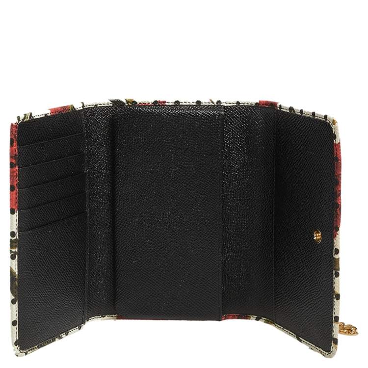 Pre Owned Dolce & Gabbana Multicolor Floral Print Leather Miss Sicily Von Wallet on Chain
