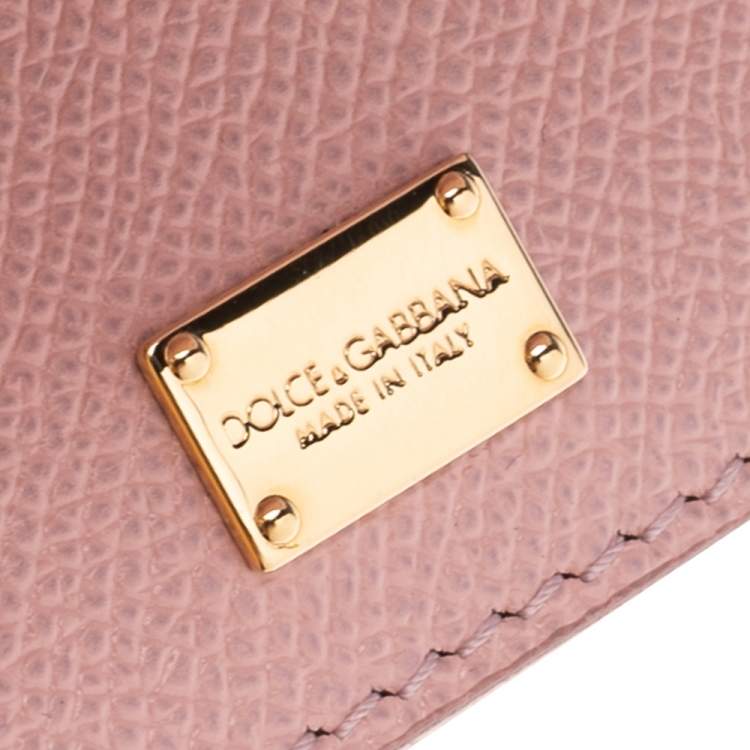 Pre Owned Dolce & Gabbana Baby Pink Leather Medium Miss Sicily Top Handle Bag