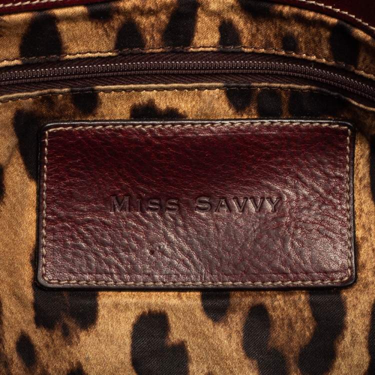 Pre Owned Dolce & Gabbana Cinnamon Brown Leather Miss Savvy Tote