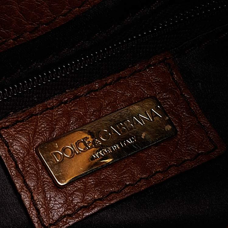 Pre Owned Dolce & Gabbana Brown Leopard Print Calf Hair And Leather Shoulder Bag