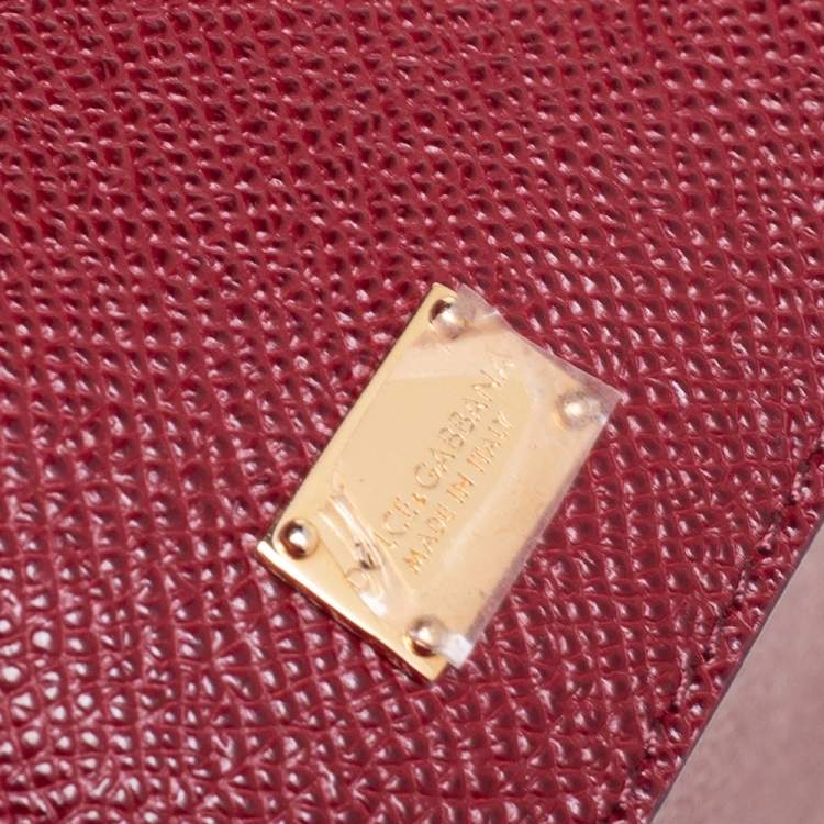 Pre Owned Dolce & Gabbana Red Leather Medium Miss Sicily Top Handle Bag