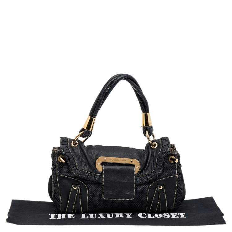 Pre Owned Dolce & Gabbana Black Leather XX Anniversary Bag