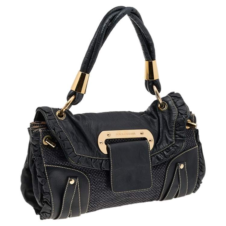 Pre Owned Dolce & Gabbana Black Leather XX Anniversary Bag