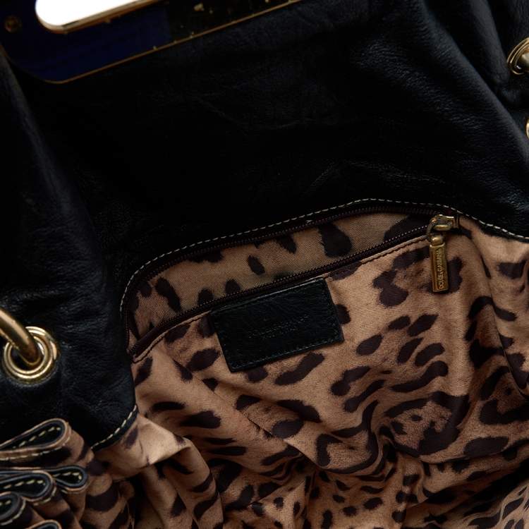 Pre Owned Dolce & Gabbana Black Leather XX Anniversary Bag