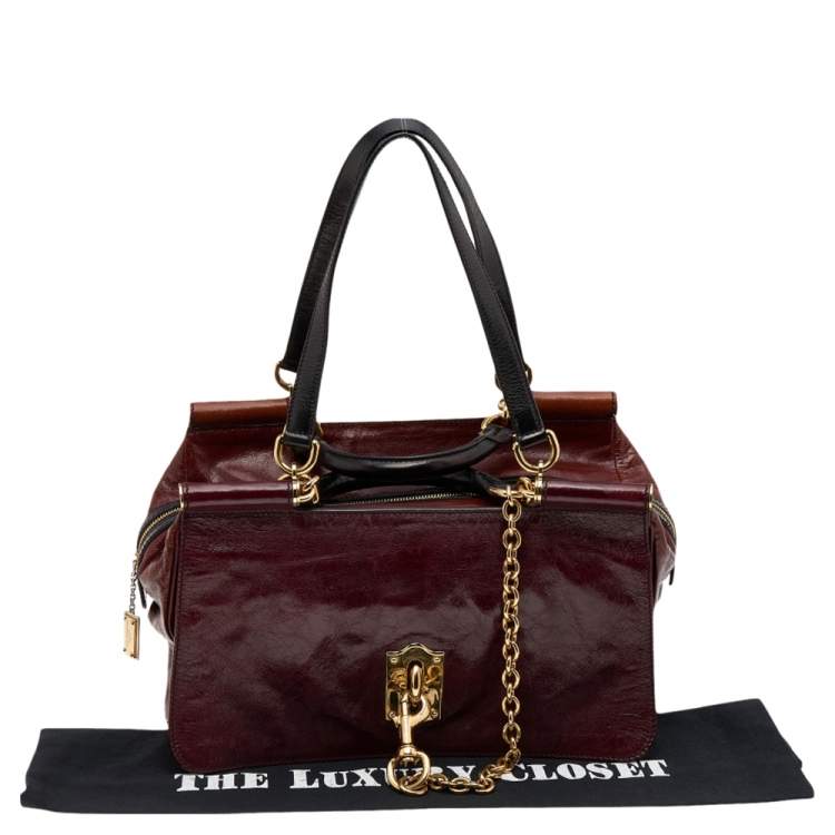 Pre Owned Dolce & Gabbana Multicolor Leather Miss Sunrise Top Handle Bag