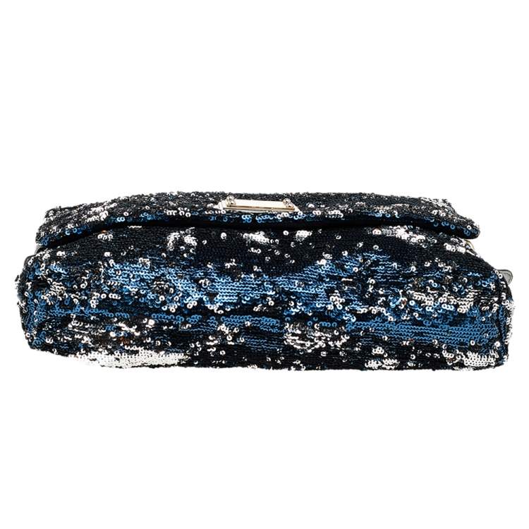 Pre Owned Dolce & Gabbana Black Sequins Miss Charles Shoulder Bag