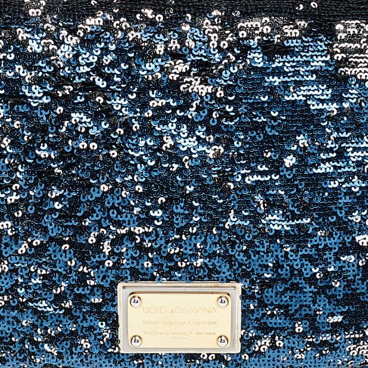 Pre Owned Dolce & Gabbana Black Sequins Miss Charles Shoulder Bag