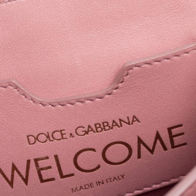 Pre Owned Dolce & Gabbana Pink Graffiti Leather Welcome Top Handle Bag