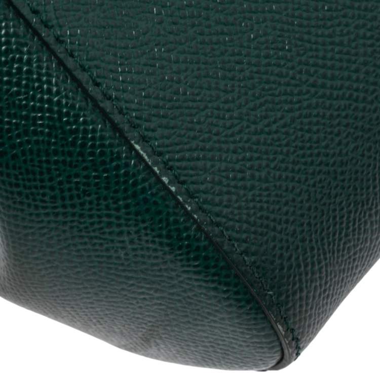 Pre Owned Dolce & Gabbana Green Leather Small Miss Sicily Top Handle Bag