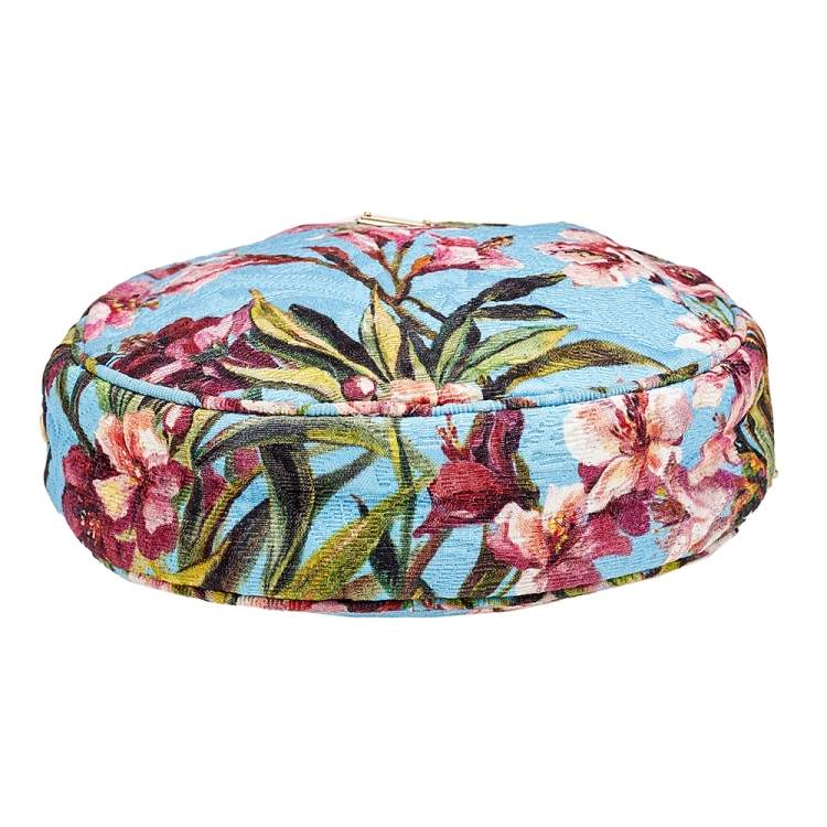 Pre Owned Dolce & Gabbana Multicolor Floral Print Fabric Miss Glam Round Shoulder Bag