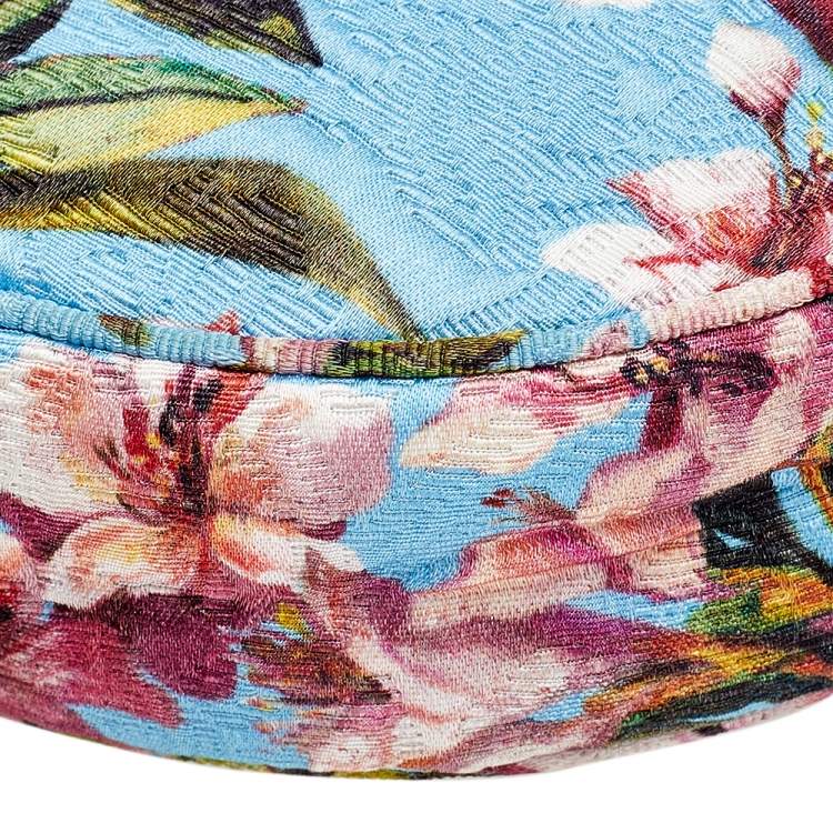 Pre Owned Dolce & Gabbana Multicolor Floral Print Fabric Miss Glam Round Shoulder Bag